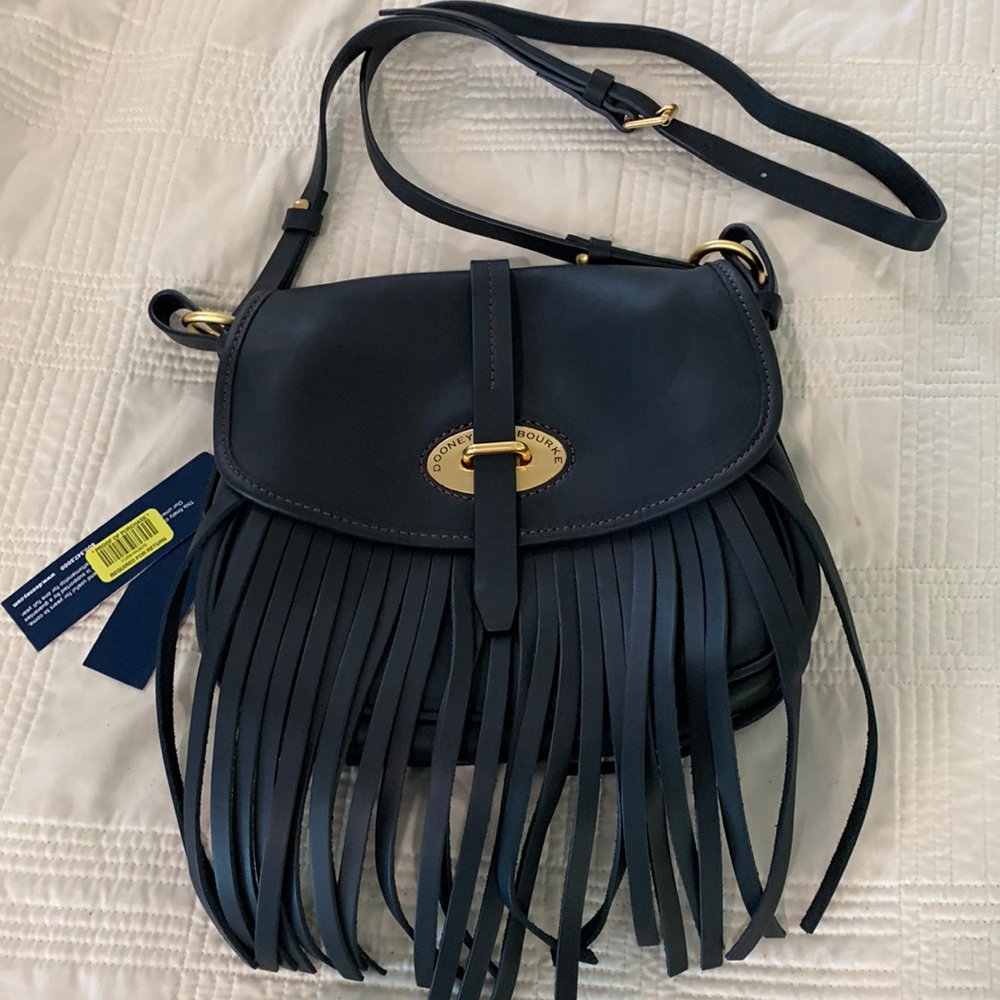 NWT black fringe Dooney & Bourke crossbody